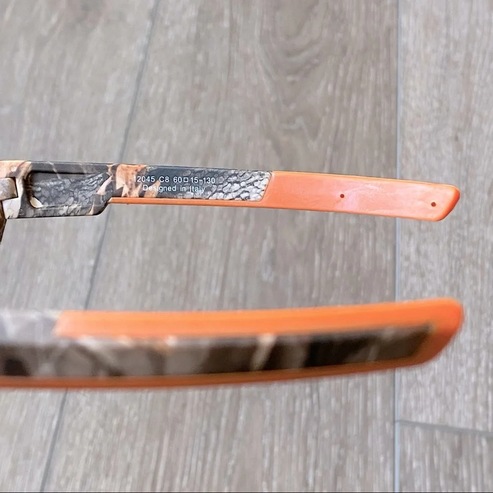 NEW! Polarized Sunglasses Wraparound Unisex 100% UV Protection Camo Orange Lens